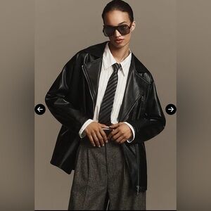 Maeve Oversized Faux-Leather Moto Jacket